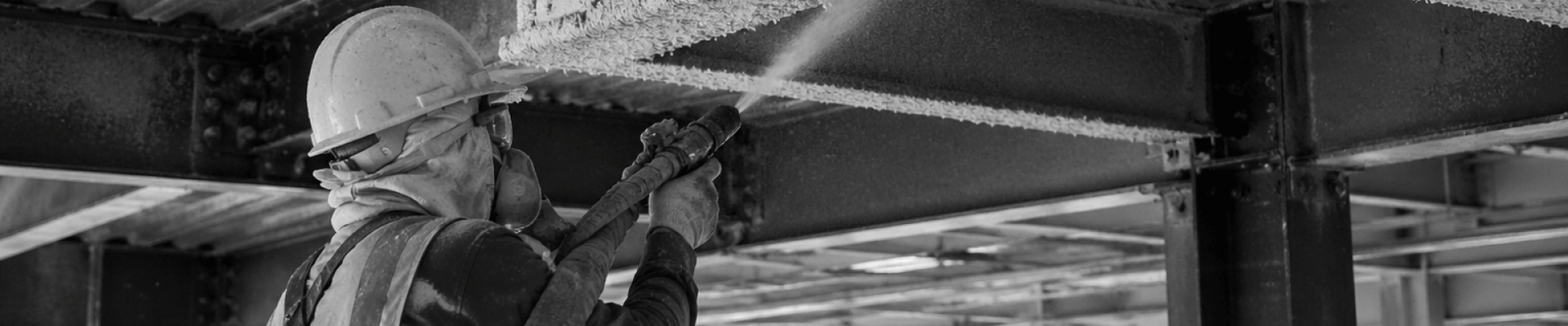 industrial spray application in construction site